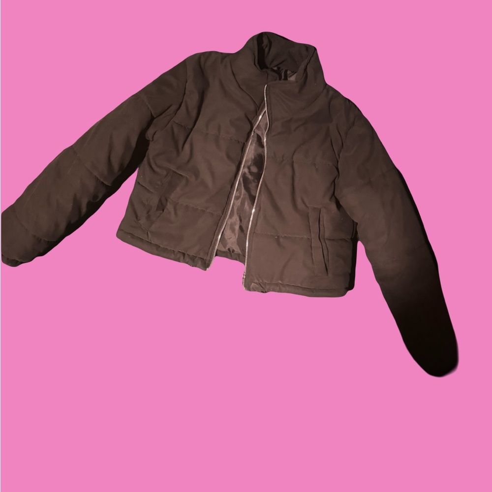 Prettylittlething Black Puffer Jacket View 3